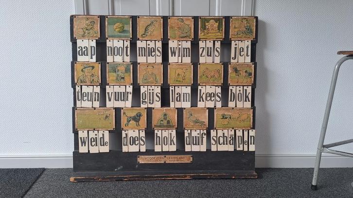 Klassikale Leesplank Hoogeveen's - Eerste Versie - 1910, Antiek en Kunst, Antiek | Schoolplaten, Overige thema's, Ophalen