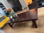 Houten Salontafel met Kruispoot, Huis en Inrichting, Tafels | Salontafels, Ophalen, Gebruikt, 100 tot 150 cm, Eikenhout