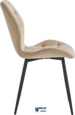 Manny Eetkamerstoel Beige Fluweel Velvet Industrieel €59,99, Overige kleuren, Nieuw, Ophalen of Verzenden, Metaal