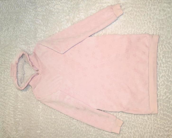 Lange roze fleece hoodie – maat 158-164, Kinderen en Baby's, Kinderkleding | Maat 158, Gebruikt, Meisje, Trui of Vest, Ophalen