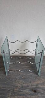 Wijnrek voor 9 flessen - Glas en metaal, 5 tot 15 flessen, Ophalen of Verzenden, Minder dan 50 cm, Glas