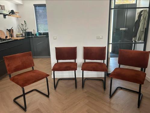 4 Eetkamerstoelen Leen Bakker, Huis en Inrichting, Stoelen, Gebruikt, Vier, Stof, Overige kleuren, Ophalen