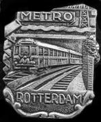 Metro Rotterdam broche- zilverkleur, Verzenden, Zo goed als nieuw, Stad of Land, Speldje of Pin