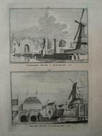 337-338 / Alkmaar Schermer en Water Poort Kopergravure 1752, Antiek en Kunst, Ophalen of Verzenden