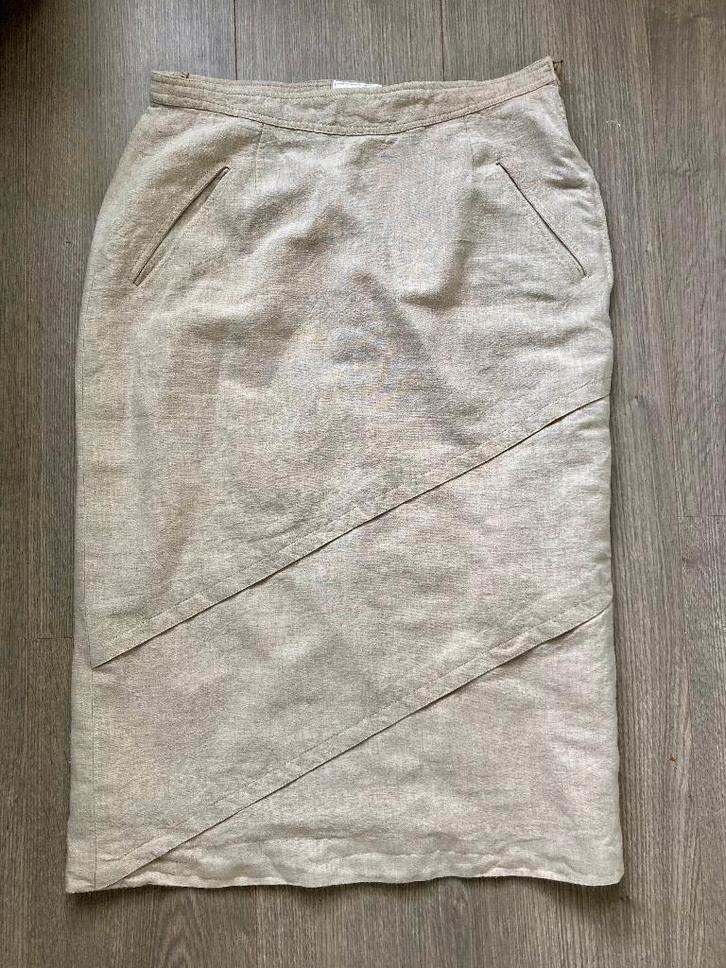 Dagmar Hauser Prachtige beige rok , maat 36 38, Kleding | Dames, Rokken, Gedragen, Maat 36 (S), Beige, Onder de knie, Ophalen of Verzenden