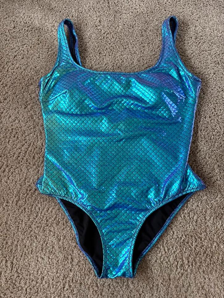 Metallic zeemeermin badpak, Kleding | Dames, Badmode en Zwemkleding, Nieuw, Badpak, Blauw, Ophalen of Verzenden