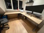 Hoekbureau in 3 delen 200 bij 230 cm  spaanplaat beuken, Ophalen, Zo goed als nieuw