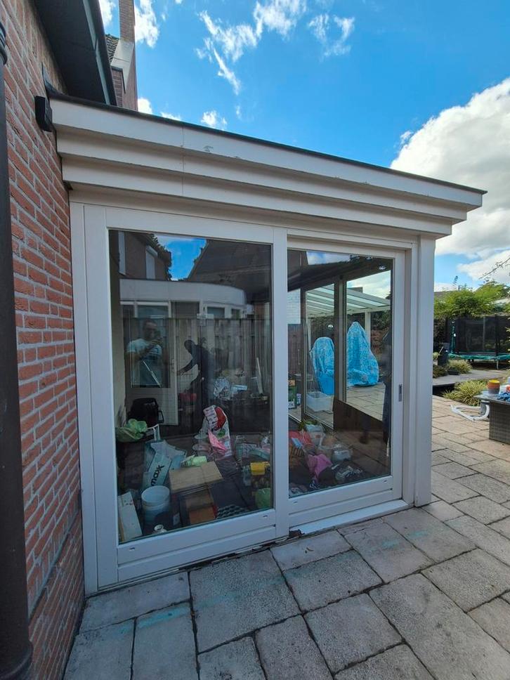 HardHouten Schuifpui met Kozijn - Dubbel Glas, Doe-het-zelf en Verbouw, Kozijnen en Schuifpuien, Gebruikt, Schuifpui, Hout, 225 cm of meer