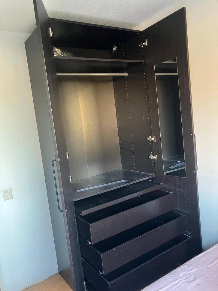 Ikea Pax Kledingkast, zwart, 100x60x236 cm, Huis en Inrichting, Kasten | Kledingkasten, Gebruikt, 200 cm of meer, 100 tot 150 cm