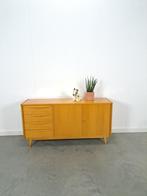 Fineer dressoir met lades, houten handgrepen vintage tv meub, Gebruikt, 100 tot 150 cm, Vintage, Ophalen of Verzenden