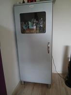 Vitrinekast Zilverkleurig Metaal/Glas, Huis en Inrichting, Kasten | Vitrinekasten, Minder dan 50 cm, Glas, 100 tot 150 cm, Ophalen of Verzenden