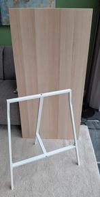 IKEA Linnmon Tafelblad (120 x 60 cm) + Onderstel, Ophalen, 100 tot 150 cm, 50 tot 100 cm, Zo goed als nieuw