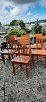 Teakhouten Stoelen 10 stuks- Set, Ophalen, Gebruikt, Bruin, Klassiek
