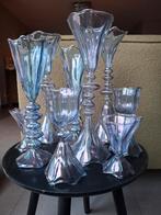 Des Pots set vaasjes, Blauw, Ophalen of Verzenden, Minder dan 50 cm, Glas