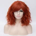 Korte Rode Bob Pruik Met Slag Haar Haren Dames Vrouwen, Verzenden, Nieuw, Pruik of Haarverlenging