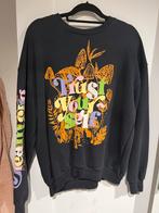 Zwarte Trui met Print - Maat M, Kleding | Dames, Ophalen of Verzenden, Zo goed als nieuw, Maat 38/40 (M), Zwart