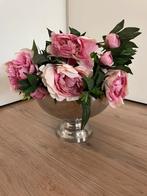 Licht roze pioenrozen - zijdenboeket - zijdenbloemen, Ophalen, Zo goed als nieuw, Binnen