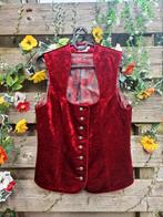 Unieke vintage gothic fluweel rode gilet top, Kleding | Dames, Ophalen of Verzenden, Zo goed als nieuw, Maat 36 (S), Rood