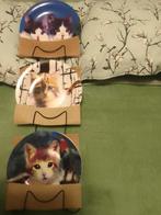 3 leuke katten bordjes op rek, Ophalen, Nieuw