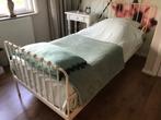 Wit metalen eenpersoons bed 190 x80, Ophalen, Verstelbaar, Eenpersoons, Wit