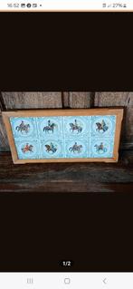 Antiek Tegeltableau met Ruiters, Antiek en Kunst, Antiek | Wandborden en Tegels, Ophalen of Verzenden