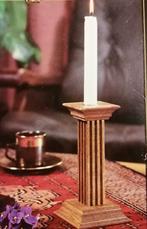 Mooie eiken Houten kandelaar. Van meubelfabriek Oisterwijk., Ophalen of Verzenden, Overige materialen