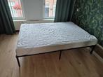 Bed met matras 140x200, Ophalen, Zwart, Tweepersoons, 140 cm
