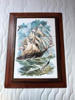 Tegel Schilderij Schip - Prachtig en Heel, Antiek en Kunst, Ophalen of Verzenden