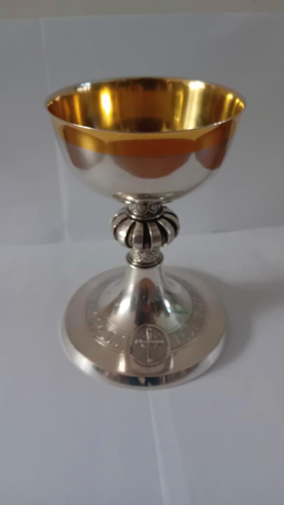 Grote Missie kelk Zilver/Verzilverd 24krt verguld 18cm hg., Antiek en Kunst, Antiek | Goud en Zilver, Ophalen of Verzenden