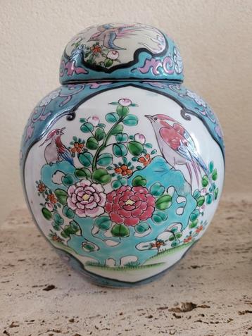 Chinese gemberpot pot met deksel vaas blauw