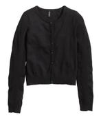 Zwart fijngebreid H&M vest met knoopsluiting katoen maat M, Maat 38/40 (M), H&M, Zwart, Nieuw