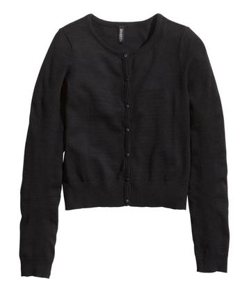 Zwart fijngebreid H&M vest met knoopsluiting katoen maat M beschikbaar voor biedingen