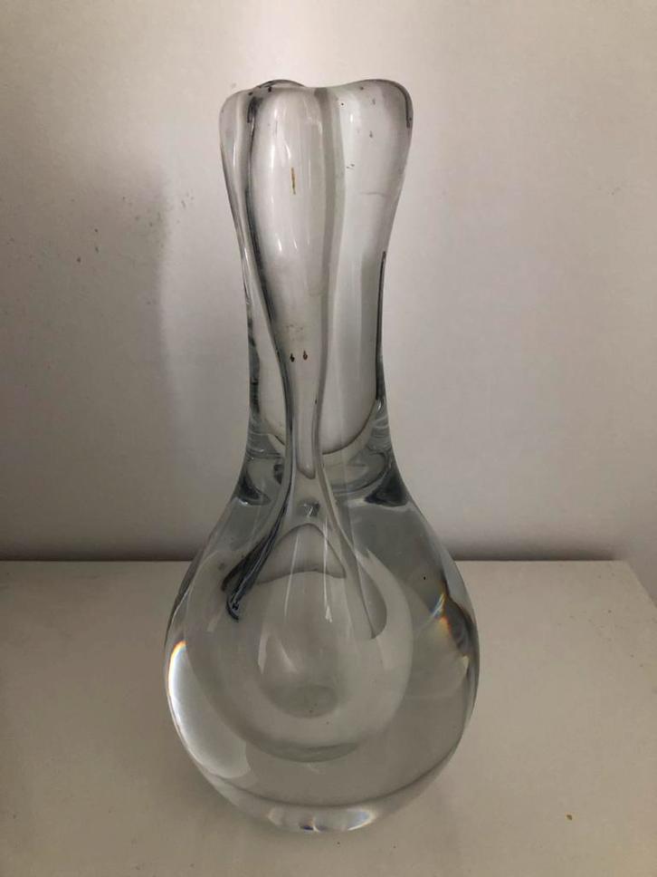 Glazen vaas - Mooi design, geblazen, Huis en Inrichting, Woonaccessoires | Vazen, Gebruikt, Wit, Minder dan 50 cm, Glas, Ophalen of Verzenden