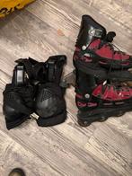 Skeelers maat 40 met beschermers, Gebruikt, Heren, Inline skates 4 wielen, Ophalen