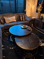 Salontafel Blackbone set van 2 – Goud, 50 tot 100 cm, Rond, Ophalen of Verzenden, Zo goed als nieuw