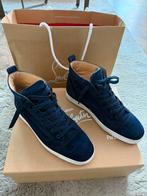 Christian Louboutin louis flat veau velours marine 42.5, Ophalen of Verzenden, Zo goed als nieuw, Blauw