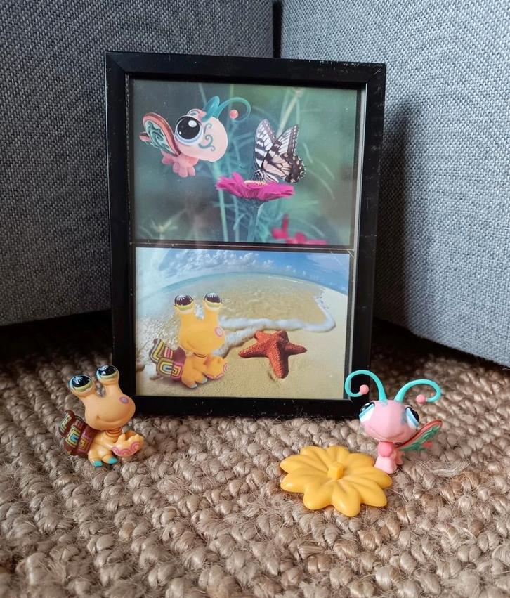 Littlest Pet Shop Postcard Pets Kreeft #1008 + Vlinder #1357, Verzamelen, Dierenverzamelingen, Zo goed als nieuw, Beeldje of Figuurtje