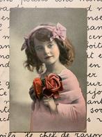 26-8-1916 Meisje met roze strik en rozen (NN), Ophalen of Verzenden, Voor 1920, Gelopen, Kinderen