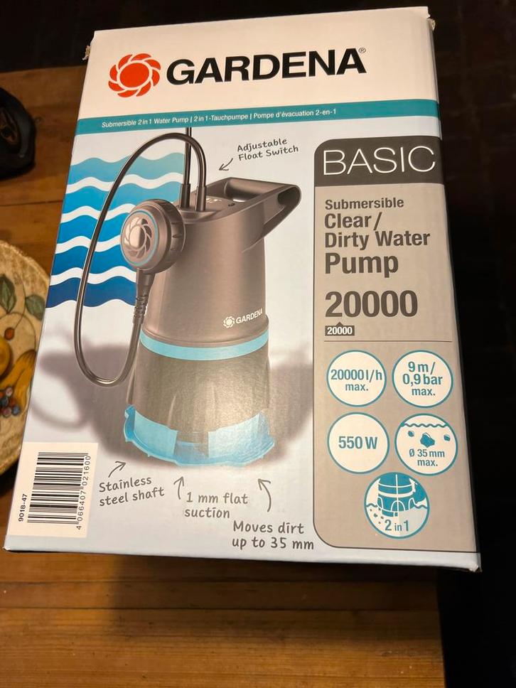 Gardena Dompelpomp 20000 - Nieuw!, Tuin en Terras, Waterpompen, Nieuw, Elektrisch, Dompelpomp, Ophalen of Verzenden