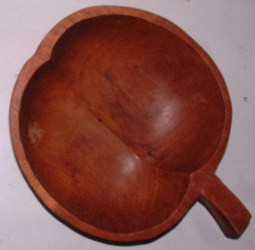 Schaal Fruitschaal Kom Teakhout Retro Vintage Apple Appel, Huis en Inrichting, Woonaccessoires | Schalen en Manden, Zo goed als nieuw
