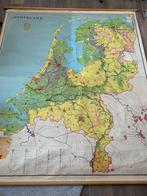 Originele schoolkaart Nederland vintage, Antiek en Kunst, Ophalen, Aardrijkskunde