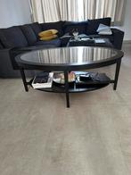 Salontafel ( 130x80x52) zwart hout., 100 tot 150 cm, 50 tot 75 cm, Glas, Zo goed als nieuw