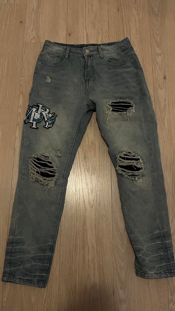 Amiri broek maat 32 als nieuw!, Ophalen, Zo goed als nieuw, Blauw, W32 (confectie 46) of kleiner