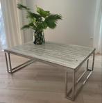 Massieve eikenhouten salontafel, Ophalen, Gebruikt, 100 tot 150 cm, 50 tot 100 cm