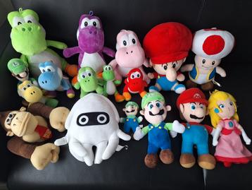 16 nette Super Mario knuffels (Luigi,Toad,Kong,Yoshi,Blooper beschikbaar voor biedingen