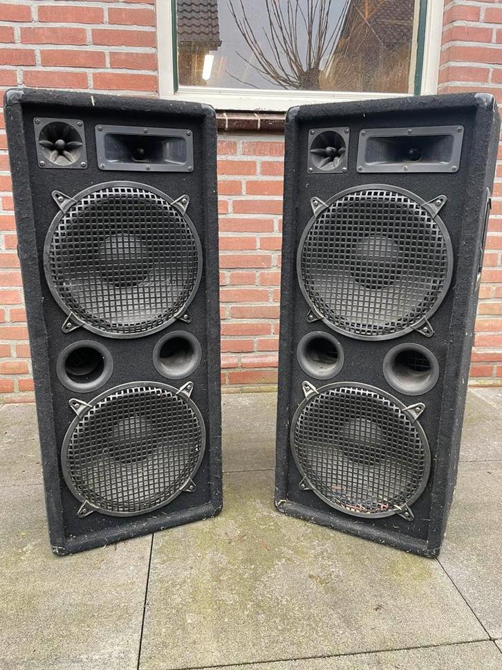 Set speakers, voor carnavalswagen, keet of feestje thuis, Audio, Tv en Foto, Luidsprekers, Zo goed als nieuw, Front, Rear of Stereo speakers