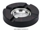 SIGAREN ASBAK -ROND MET 2 LEGGERS WALNOOT - 16 cm!     sab21, Verzamelen, Verzenden, Nieuw, Asbak