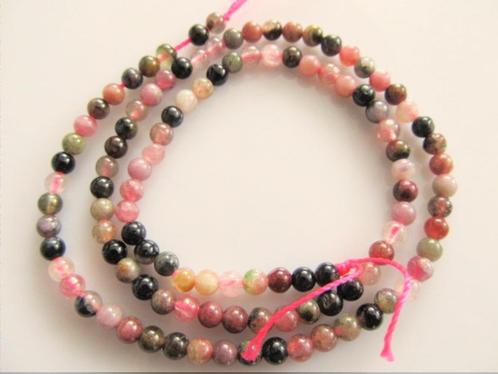 Toermalijn kraal rond diverse tinten circa 4 mm, Hobby en Vrije tijd, Kralen en Sieraden maken, Nieuw, Kraal, Ophalen