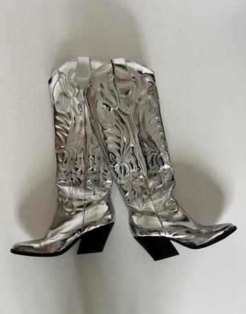 Sacha zilveren cowboy laarzen boots silver maat 40