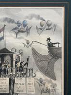 Antieke Steendruk litho 1844 Luchtscheepvaart, Antiek en Kunst, Kunst | Litho's en Zeefdrukken, Ophalen of Verzenden